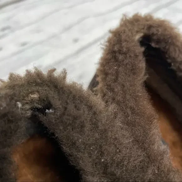 STUART WEITZMAN Suede Faux Fur Sneaker Shoes Womens Size 9.5 Brown Winter Spain - Picture 10 of 10